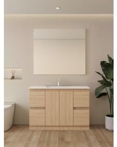 PALM Freestanding Oak Vanity Bathroom Ceramic basin 1200mm