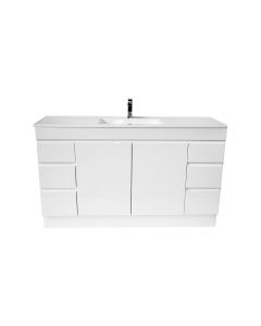 Vanity 1200mm High Gloss White Vanity Unit with Ceramic Basin