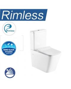 WINDSOR WALL FACED RIMLESS TOILET SUITE HYGIENE FLUSH - P OR S TRAP NEW