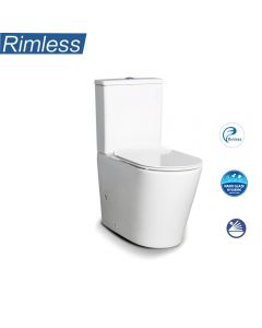 RIMLESS TOILET SUITE HYGIENE FLUSH - P OR S TRAP NEW