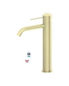 Single Handle Bathroom Sink Tall Mixer Tap Brushed Gold