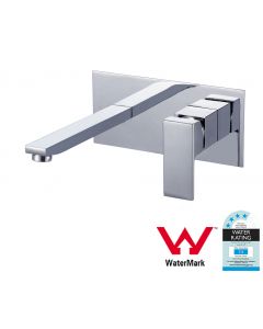 Square Chrome Wall Bath/Basin Mixer Tap Spout (Brass), Watermark Certificate