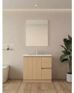 PALM Freestanding Oak Vanity Bathroom Ceramic basin 900mm