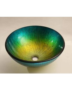 FLOTERA BRICK DESIGNED MODERN BATHROOM ROUND GLASS VESSEL SINK