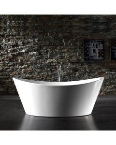 FIGARO LUXURY WHITE ACRYLIC FREE STANDING SOAKING BATHTUB 1700 X 720 X 700MM