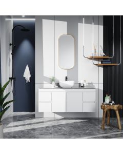 1200mm Wall Hung Vanity Unit White -Nero