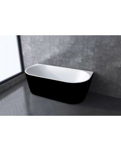 BATH MASTER FREESTANDING BATHTUB ACRYLIC BLACK AND WHITE 1500 X 750 X 580MM