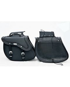 SADDLE BAG " Classic DOUBLE Strap Leather Motorcycle BAG "NEW"