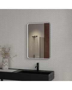 Wall Mounted Anti-Fog Round LED Bathroom Mirror with Touch Switch Rectangle
