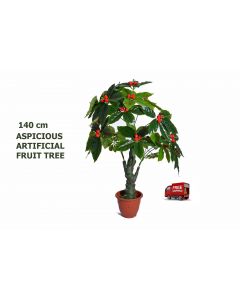 ARTIFICIAL ARTISTIC AUSPICIOUS FRUIT FAKE TREE FICUS BUSH,DARK GREEN,140CM