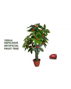 ARTIFICIAL ARTISTIC AUSPICIOUS FRUIT FAKE TREE FICUS BUSH,DARK GREEN,160CM