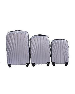 NEW 3 Pcs Luggage Travel Set Bag ABS Trolley Suitcase with Lock Silver Colors021