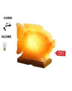 BEAUTIFUL FISH FULL SET HIMALAYAN SALT CRYSTAL LAMP AIR PURIFY CORD & GLOBE