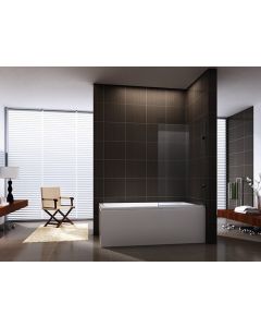 750X1400MM FRAMELESS BATHTUB PANEL 10MM GLASS SILVER