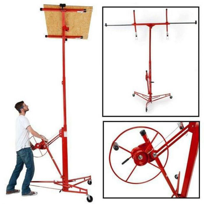 11FT Heavy Duty Drywall Lift Lifter Plaster Board Panel Hoist Jack